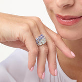 Colleen Lopez Sterling Silver Opal & Tanzanite Wide Band Ring, Size 9